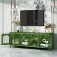 thumbnail image 4 of 71-inchstylishTVcabinet Entertainment CenterTV stand,TVConsoleTable, Media Console,solidwood frame,Changhong glass door,Metal handle,antique green,canbeplacedin the bedroom Living Room, 4 of 9