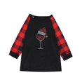 thumbnail image 4 of Christmas Deals Christmas Parent-child Set Plaid Rhinestone Print HomeWear Pajamas Two-piece Child Set, 4 of 7