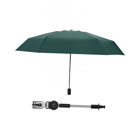 MELIVO Clamp on Umbrella Beach Chair Umbrella with Clip Fixing Device 90Cm Diameter Bike Umbrella Parasol for Bike Chair Green
