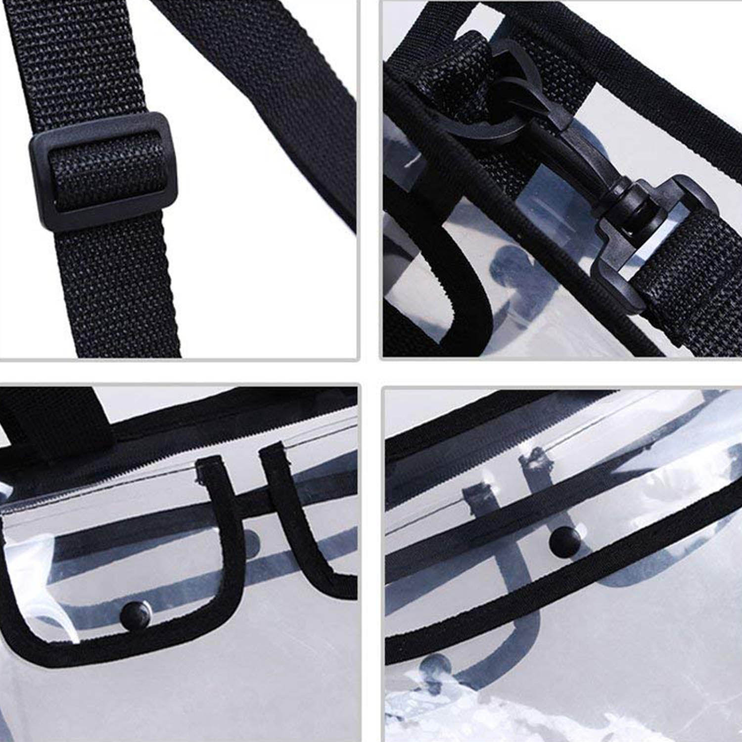 CoreLife Clear Stadium Tote Bag for Women Zippered Travel Bag with Strap NFL PGA Approved