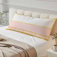 thumbnail image 4 of Modern Pink Gold Body Pillow Cover 20 x 54 Inch Decorative Pillow Cover Minimalist Geometric Yellow Striped Lumbar Pillowcase Seasonal Rectangle Cushion Case for Couch Sofa Bed Living Room, 4 of 9