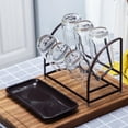 thumbnail image 5 of Nmdmisc Metal Mug Holder with Water Tray, Cup Rack Mug Hooks for Cup Drying and Storage Silicone Protective HooksCarbon SteelNon-Slip CupsCup OrganizerGlass Coffee Cup Countertop, 5 of 6