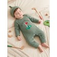 thumbnail image 4 of RUINIXCW Mama's Boy Outfit Newborn Baby Boy Hospital Coming Home Outfit Waffled Romper Infant Baby Girls Fall Winter Clothes Long Sleeve Jumpsuit Hat Set, 4 of 9