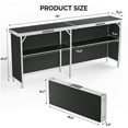thumbnail image 5 of Ktaxon 78" Foldable Bar Table, Mobile Bar with 3-Tier Shelves & Carry Bag - Perfect for Events, Parties, Camping, Picnics, Tradeshows, and Both Outdoor/Indoor Use (Comes with Black Skirt, Black), 5 of 7