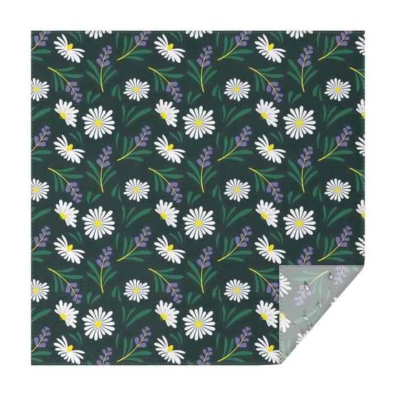 42x42 Inch Waterproof Square Tablecloth, Thickened Polyester Table Cover for Dining & Parties, Floral Print