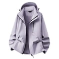 thumbnail image 4 of FRSASU Men's Hooded Rain Jacket, Water‑Resistant Zip Up Outdoor Windbreaker Jacket with Multiple Pockets Purple, 4 of 6