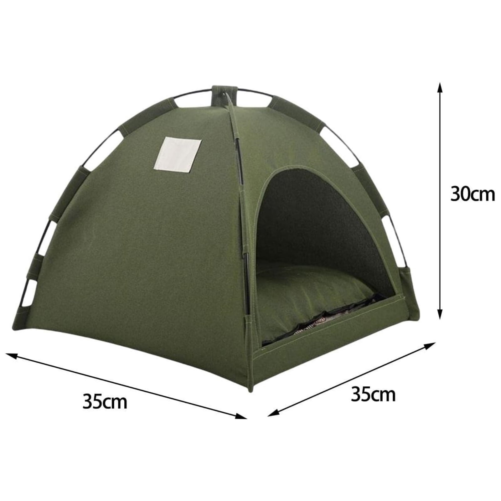 Dog Bed Camping Cat Tent with Cushion for Pets Indoor Cat Nest for Small Kitten & Puppy Dogs Portable and Easy to Clean Green Large