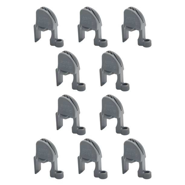 Kenally Clips para guardabarros de barcos, tacos de riel duraderos y fiables, soportes de suspensión de pontones de ajuste rápido Gris 10piezas