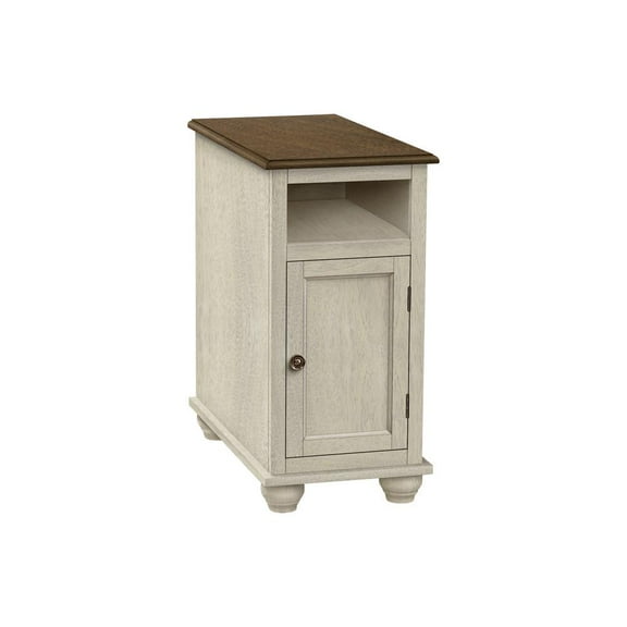 Accent Table, End, Side Table, Bedroom, Nightstand, Narrow, Lamp, Storage, Antique White Veneer, Brown Veneer, Traditional