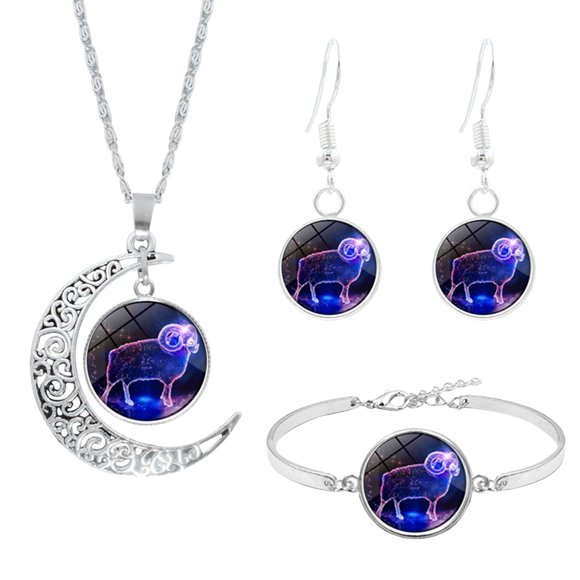 Collar para mujer, joyería para mujer, collar de las 12 constelaciones, pendientes, pulsera, regalo para esposa, novia, mamá, regalo para mujer, collar, pendientes, pulsera.