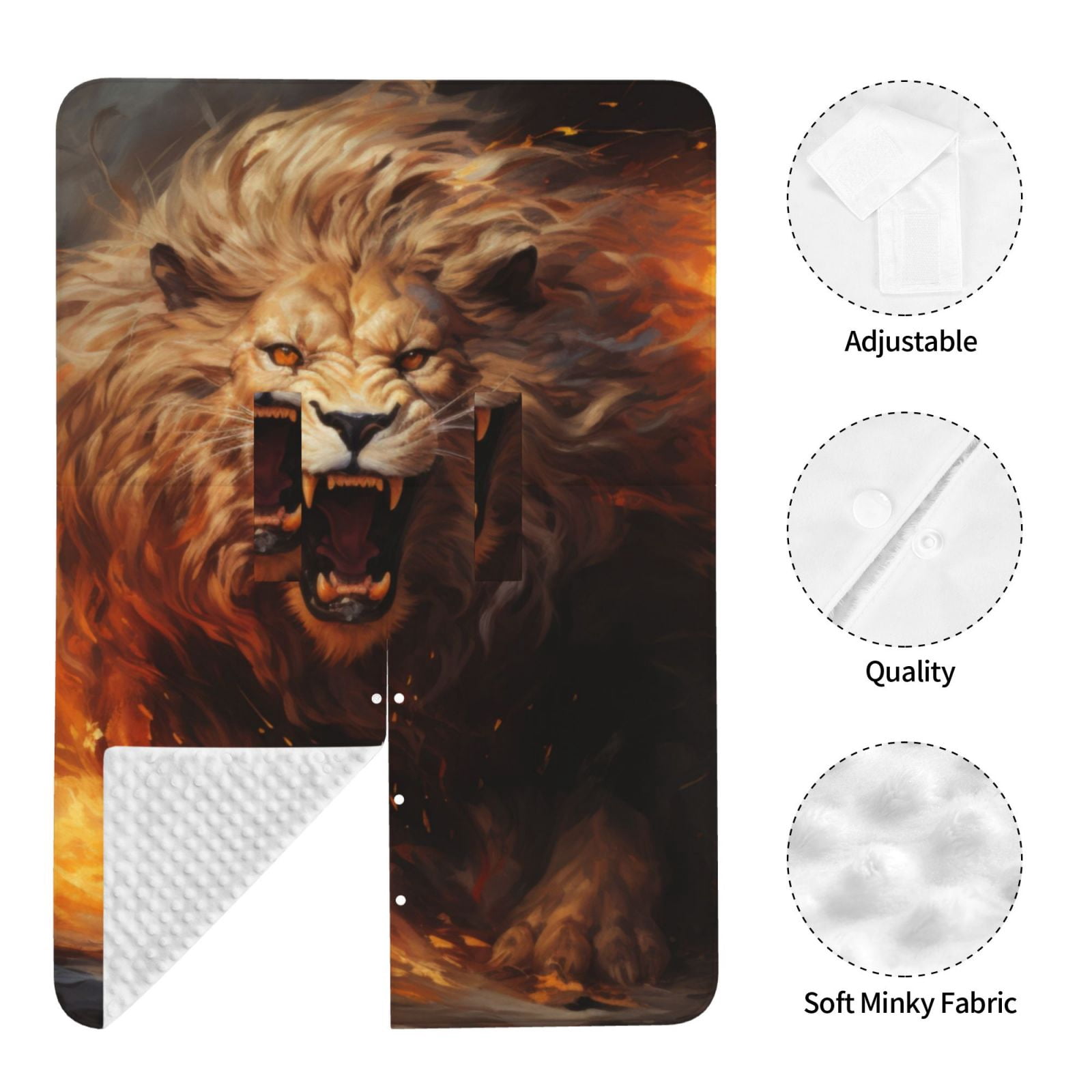 Naloa Cool Fire Lion Baby Car Seat Cover, Breathable Baby Carrier Cover, Multiuse Baby Carrier Cover & Nursing Breastfeeding Cover