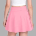 thumbnail image 3 of OGLCCG Girls Pleated Skirt Casual Stretch Waist Flared Plain Pleated Mini Skater Skirt High Waisted A Line School Uniform Skirts 4-15 Years, 3 of 7