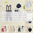 thumbnail image 3 of 9 Months Infant Baby Boys 3Pcs Gentleman Suit Set With Hat Formal Dress Clothes Long Sleeve Long Sleeve Bow Romper Tops Suspender Pants Kids Gentleman Outfits Newborn Outfit Set,Blue, 3 of 4