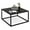 Black, variant on Costway Modern Rectangular Wood Coffee Table with Metal Frame, White/Marble