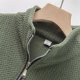 thumbnail image 4 of Lmnyox Zip Up Jacket for Men Casual Fashion Long Sleeve Stand Collar Jacket Solid Classic Texture Jacket, 4 of 7