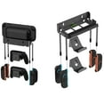 thumbnail image 4 of Wall Mount Dock for Nintendo Switch 2/Switch/Switch OLED Console – Metal Wall Bracket with 4 Joy-Con/Pro Controller Hooks and 28 Game Card Storage Slots, Space-Saving Organizer Behind TV, 4 of 6
