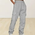 thumbnail image 6 of Ladies' Solid Drawstring Elastic Waist Pocket Pants Slacks, 6 of 6
