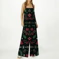 thumbnail image 4 of Women's Christmas Printed Jumpsuit - Loose Casual Versatile Romper, Army Green Size L, 4 of 6