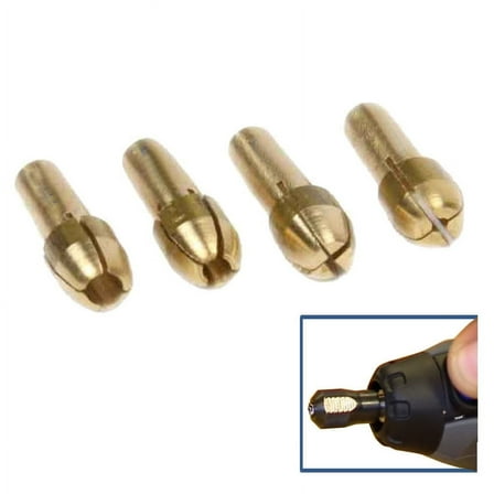 Brass Collet Set 4 Pcs Chuck 1/32"-1/8" Jewelry Dremel Flexshafts Rotary Tools