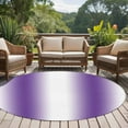 thumbnail image 5 of 6ft Round Rug, Purple White Ombre Non-Skid Rubber Backing Large Area Rugs - Living Room Bedroom Home Office, Modern Abstract Art Farmhouse Gradient Indoor Floor Mat Carpets Washable Rug, 5 of 9