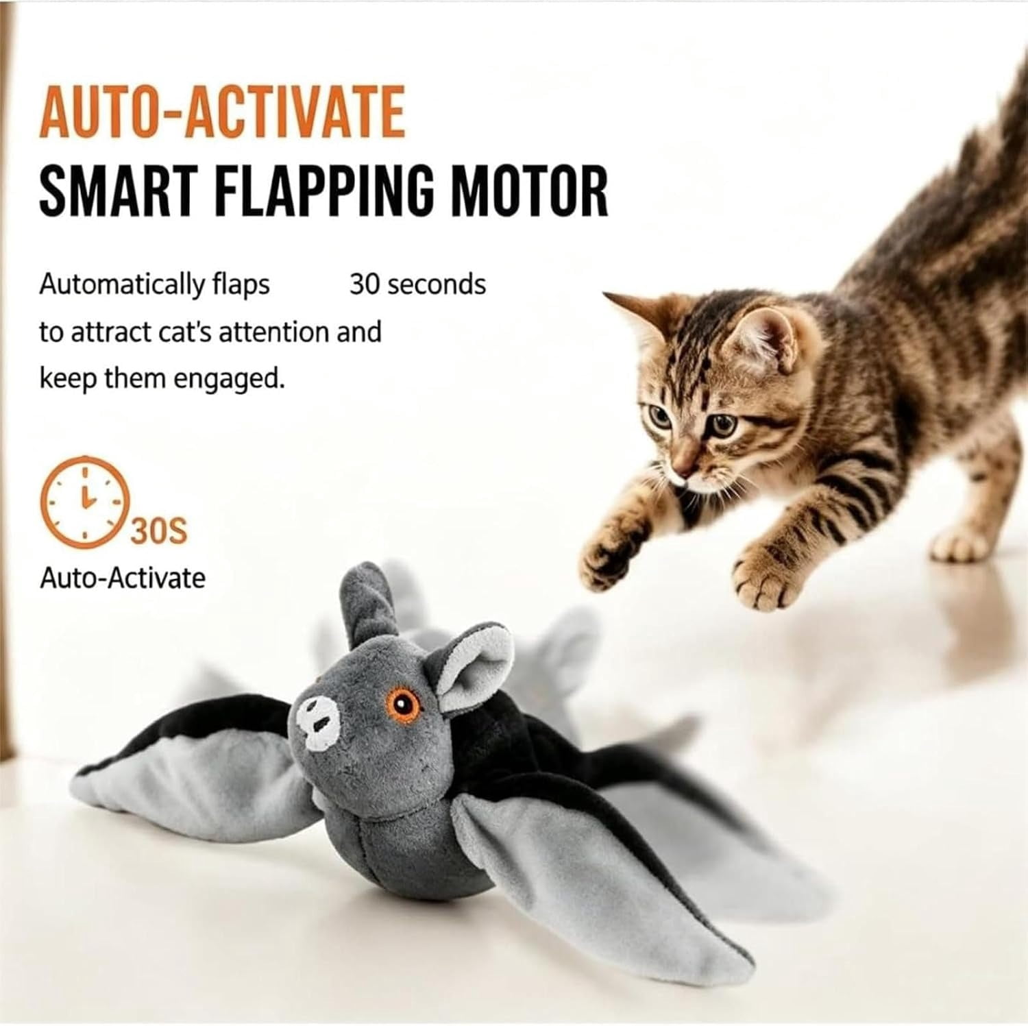 Flying Bat Dog Toy, 2026 New Flying Bat Toy for Dogs, Motion Activated Rechargeable Plush Toy with Moving for Bored Dogs, Puppies