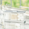 thumbnail image 2 of mDesign Cosmetic Divided Organizer Canister Box, 3 Sections, Lid, Clear/Chrome, 2 of 8