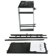 DJ Booth Tabletop With 8FT Lighting Truss Stand Package by FAT TOAD - Foldable Panel Portable Stage by