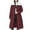Wine, variant on Women's Long Parka Coat, Winter Thick Cotton Padded Maxi Jackets with Pockets, Warm Outwear Overcoat with Belt Black M