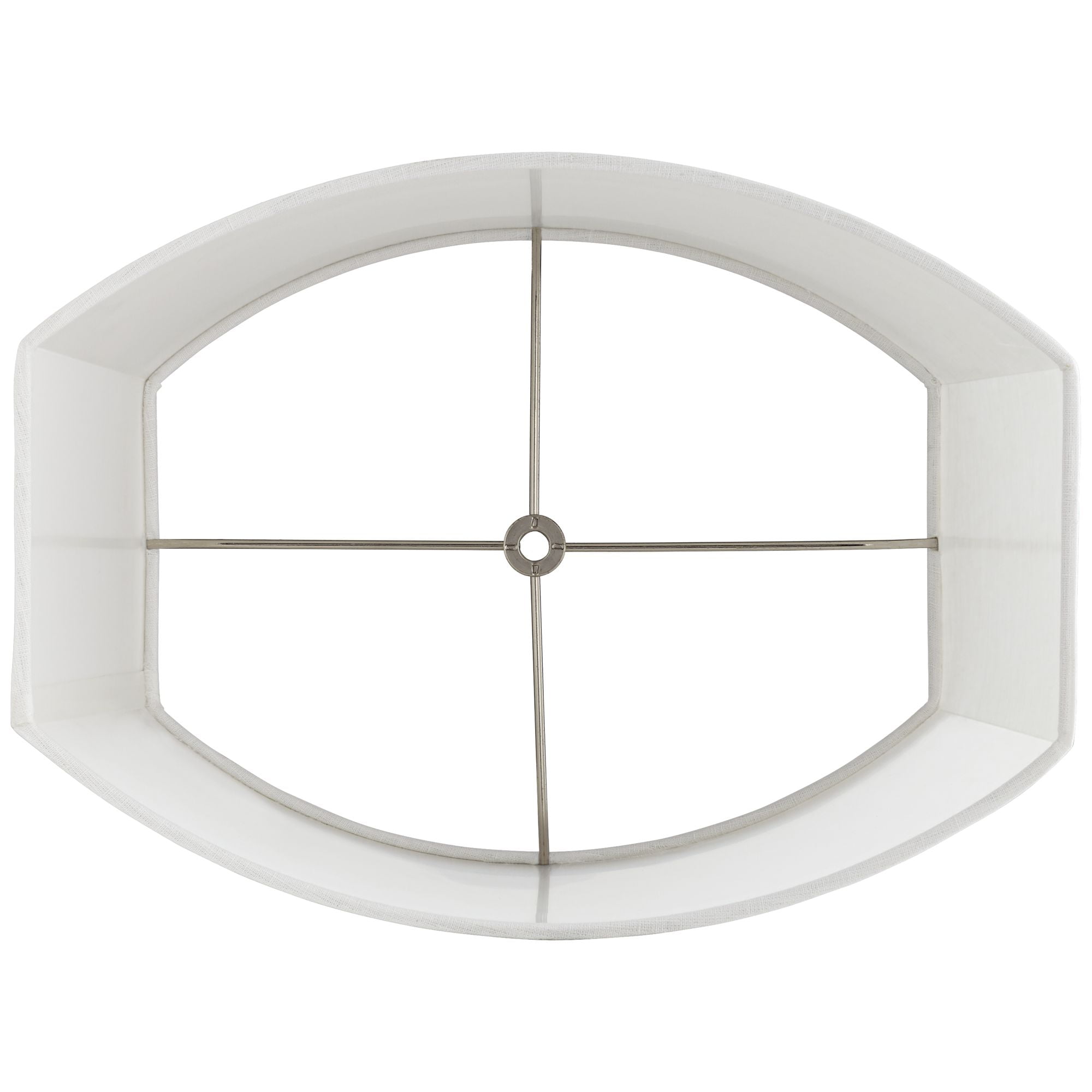 Springcrest White Medium Modified Oval Lamp Shade 12.5" Wide and 10" Deep at Top x 15" Wide and 11" Deep at Bottom x 10" Height (Spider) Replacement