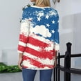thumbnail image 4 of Women's Independence Day 3/4 Sleeve Sweaters, Casual Flag Printed T-shirt, Plus Sized Spring Round-neck Loose Fit Tops for Womens, 4 of 5