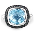thumbnail image 3 of HauteFacets QR5744BSBTBLD-SSR-6 5.23 Carat Genuine Swiss Blue Topaz & Black Diamond 0.925 Sterling Silver Ring, 3 of 3