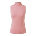 thumbnail image 4 of Essentials Womens Tank Tops Camisole Pile Neck Under A Tight Vest High Neck Thin Base Summer Y2K Going Out Basic Cami Shirt, 4 of 6