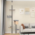 thumbnail image 4 of Gymax 6-tier Floor-to-Ceiling Cat Tree w/ Cat Condo Hammock Scratching Posts Platform, 4 of 10