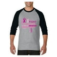 thumbnail image 1 of MmF - Mens Raglan Sleeve Baseball T-Shirts, up to Size 3XL - Fight Breast Cancer, 1 of 4