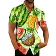 thumbnail image 2 of Xysaqa Button Shirts T Shirts for Man Men's Hawaiian Shirt Short Sleeves Fruit Printed Buttons Down Shirts for Men Big & Tall Holiday Party Summer Tropical Beach Shirts S-5Xl Dress Shirts for Men Sum, 2 of 4