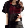 thumbnail image 1 of Camiseta de malla de manga corta de secado rápido y holgada para mujer, ideal para fitness, yoga y ciclismo, color negro, talla S, 1 of 14