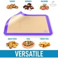 thumbnail image 6 of Zulay Kitchen Baking Mat 2 Pack Reusable Silicone Baking Sheet Nonstick - Purple, 6 of 7