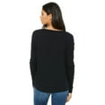 thumbnail image 2 of BELLA + CANVAS Women’s Flowy 2x1 Ribbed Long Sleeve Tee 8852, M, Black, 2 of 4