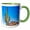 Green/White, variant on 3drose, Saguaro Cactus in Bloom, Desert Botanical Garden, Phoenix, Arizona., 11oz Two-tone Red Mug