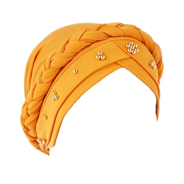 Sonducket Paquete de 4 envolturas para la cabeza Estilos bohemios Cómodos colores surtidos Sombrero de pirata Estilo musulmán Diademas atractivas para Accesorio para el cabello Amarillo Sonducket AP008789-04B