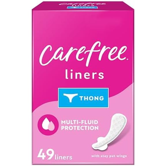 Carefree Thong Regular 49 Count Unscented Liner