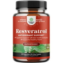 Natures Craft Resveratrol Antioxidant Support Supplement for Brain Health and Cellular Support, 60 Ct