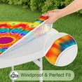 thumbnail image 5 of Colorful Tie Dye Mandala Pattern Round Fitted Tablecloth with Elastic Edge,Dining Table Cover Waterproof,Outdoor Round Tablecloth for Camping,Dining,Indoor and Outdoor, 5 of 7