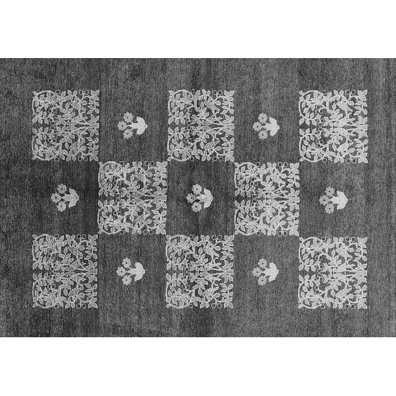 Ahgly Company Indoor Rectangle Oriental Gray Industrial Area Rugs, 2' x 4'