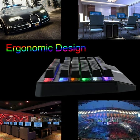 Gaming Industrial Office USB Wired Mechanical Keyboard With LED Backlight Black for Professional Internet Users