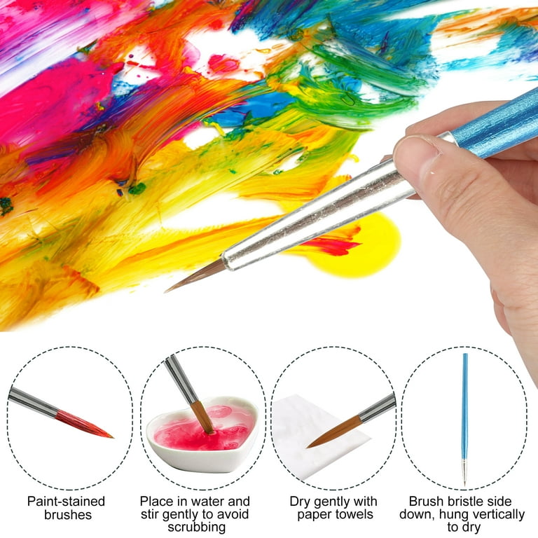 Miniature Detail Paint Brush Set, TSV 100pcs Fine Detail Painting Brushes  Professional Micro Artist Watercolor Brushes for Fine Detailing Art Acrylic