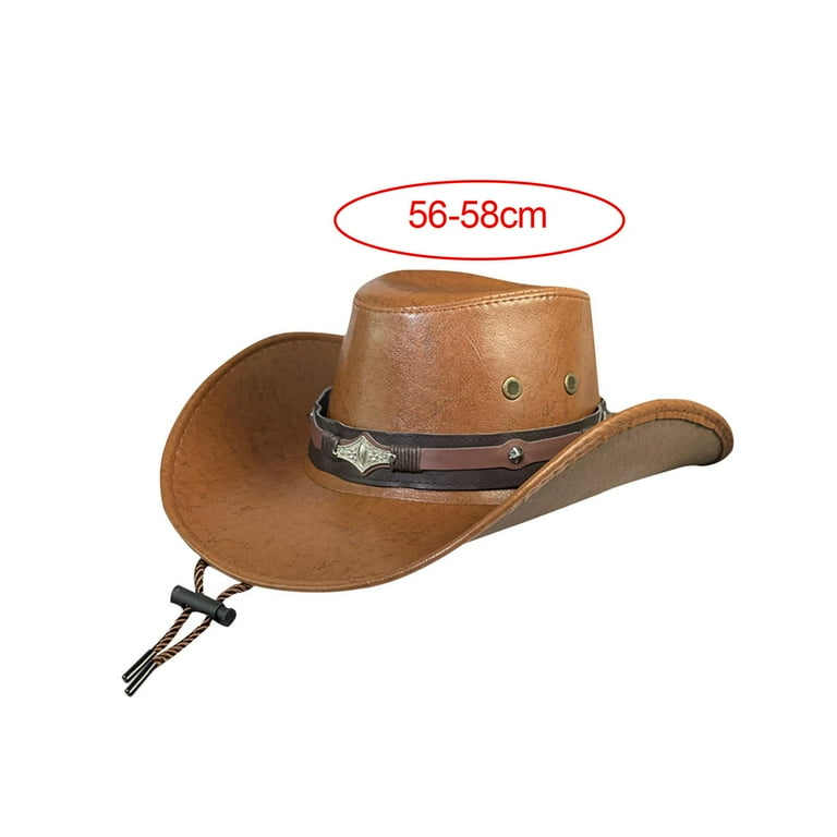 Brown Faux Leather Cowboy Hat Brown Faux Leather Cowboy Hat