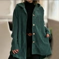 thumbnail image 4 of Women Jackets Winter Jackets for Women Women's Corduroy Shacket Jacket Button Down Shirts Fall Long Sleeve Coat With A Hat, 4 of 6