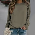 thumbnail image 2 of NARABB Women Loose Sweatshirts Bottom Shirts Long Sleeves Shirts Solid Round Neck Sweatshirt Pullover Tunic Tops, 2 of 7