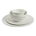 Gibson Home Regalia Embossed White Dinnerware Set, 16Piece Set